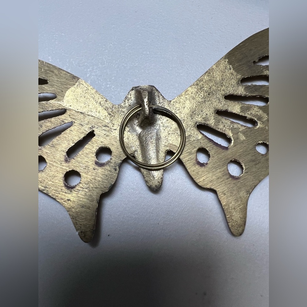 Vtg MCM Brass Butterfly Wall Hanging Decor Mid Century Modern Boho 8” - Picture 3 of 8